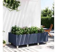 Fioriera da Giardino con Ruote Grigio Blu 150x80x54 cm in PP