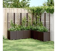 Fioriera da Giardino con Traliccio Marrone 160x160x140 cm in PP