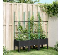 vidaXL Fioriera da Giardino con Traliccio Nera 120x40x142,5 cm in PP