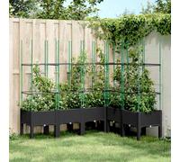 Fioriera da Giardino con Traliccio Nera 160x120x142,5 cm in PP