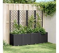 Fioriera da Giardino con Traliccio Nera 160x40x140 cm in PP