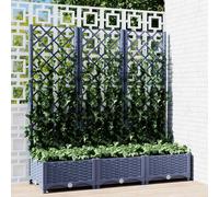 Fioriera da Giardino e Graticcio Grigio Blu 120x40x121,5 cm PP