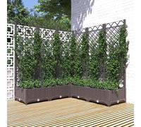 vidaXL Fioriera da Giardino e Graticcio Marrone 120x120x121,5 cm in PP