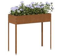 Fioriera da Giardino in Acciaio Corten 100,5x40,5x90 cm - Large Outdoor Flower Box for Plants, Herbs, Vegetables Durable Steel Planter for Balcony, Patio, Terrace - DIY Garden Decoration