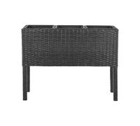 Fioriera da giardino in finto rattan nero con 3 inserti Caragana