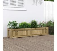 Fioriera da Giardino in Legno di Pino Impregnato 150x31x31 cm, Cassetta per Fiori da Esterno, Fioriera Balcone, Patio e Orto, Ideale per Piante Fiori, Rustico e Resistente alle Intemperie
