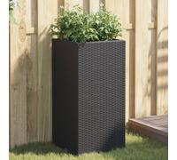 vidaXL Fioriera da Giardino Nera 40x40x80 cm in Polyrattan