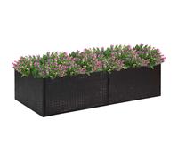 vidaXL Fioriera da Giardino Nero 157x80x40 cm in Polyrattan
