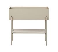 Beliani Fioriera da giardino rialzata in metallo beige per piante