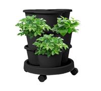 Fioriera da giardino verticale, sistema di coltivazione da giardino impilabile, vasi da fiori con ruote rimovibili, sistema di coltivazione delle piante, contenitore a più livelli per fiori di fragole