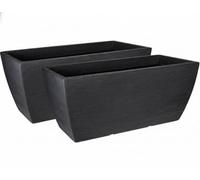 Fioriera decorativa grande per interni ed esterni, vaso effetto pietra, 80 x 40 cm, ideale per piante naturali e orchidee, vasi decorativi moderni, resistente leggero polietilene (2)