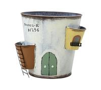 Fioriera decorativa per davanzale, libro di fiabe, supporto per fiori in ferro dipinto per piccole composizioni di piante, decorazione vintage per casa, giardino, libro di fiabe, casa delle fate