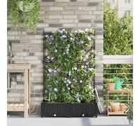Fioriera espandibile 80-126 cm con sistema di auto-irrigazione, fioriera da balcone nera per interni ed esterni, superficie strutturata, versatile per giardino, balcone