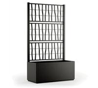 Fioriera ethica rettangolare cm 80 con spalliera grafite