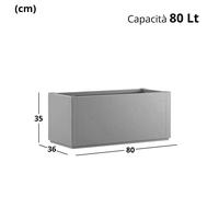 Fioriera Ethica Rettangolare in Plastica Riciclata 80L