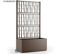 Stefanplast Fioriera Ethica Rett.Re Con Spalliera Cm.80 Tortora - materiale sintetico 8003507686038