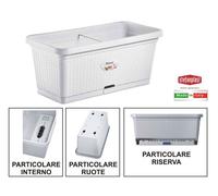 FIORIERA FIORIERE NATURAL VASO CM.80X40X34H STILE RATTAN BIANCO CASA GIARDINO