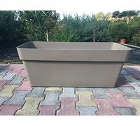 FIORIERA FIORIERE VASO RETTANGOLARE plastica forte 80 CM Colore Avana Modello Cleo AMDGarden