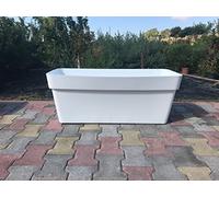 FIORIERA FIORIERE VASO RETTANGOLARE plastica forte 80 CM Colore Bianco Modello Cleo AMDGarden