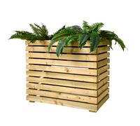 Fioriera Flora 83x31x70 cm in Legno di Conifera Autoclavato per Esterni con Vaschette in Polipropilene Incluse - Già Montata