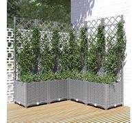 vidaXL Fioriera Giardino con Graticcio Grigio Chiaro 120x120x136cm PP