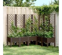 vidaXL Fioriera Giardino con Graticcio Marrone 160x120x142 cm in PP