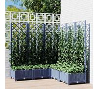 Fioriera Giardino e Graticcio Grigio Blu 120x120x121,5 cm PP