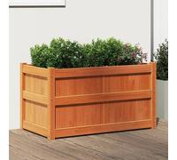 Fioriera Giardino in Legno Massello Pino 90x50x50 cm Marrone Cera per Balcone Patio, Fioriera Grande per Piante Fiori Orto, Decorazione Rustica da Esterno, Fai Da Te, Assemblaggio Facile