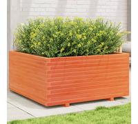 vidaXL Fioriera Giardino Marrone Cera 100x100x49,5 Legno Massello Pino