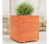 Fioriera Giardino Marrone Cera 60x60x72 cm Legno Massello Pino