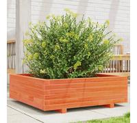 Fioriera Giardino Marrone Cera 80x80x26,5cm Legno Massello Pino