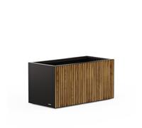 Fioriera Herstera DECO PLANTER in Metallo colore Nero e Legno 100x50x50 cm