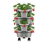 Fioriera Impilabile 4 Piani - Giardino Verticale A Torre, Vasi Per Piante A Torre Per Fragole, Vasi Per Ortaggi Da Interno Ed Esterno, Per Fragole, Erbe, Fiori, Per Balcone, Porta D'ingresso