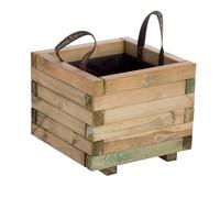 Fioriera in legno naturale quadrata Baroque 40x40x H 33 cm Marrone