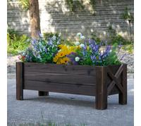 Fioriera in legno Outsunny fioriera rettangolare per fiori e piante