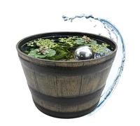 Fioriera in plastica effetto rovere marrone - 39 cm - Mini laghetto da giardino in legno - Mini vaso da giardino - decorazione da giardino mini stagno fioriera vaso in legno