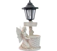 Fioriera in resina ad energia solare con luce led per arredo giardino patio este