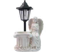 Fioriera in resina ad energia solare con luce led per arredo giardino patio este