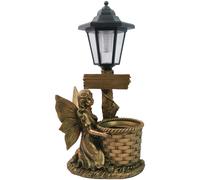 Fioriera in resina ad energia solare con luce led per arredo giardino patio este