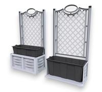 Fioriera in resina con pannello grigliato con vaso 80x42,5xH150 cm