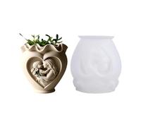 Fioriera in silicone a forma di cuore per madre e figlia, strumento per la colata di arte del calcestruzzo e decorazione domestica in silicone colata per artigianato