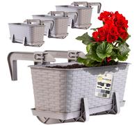 KADAX Pentola da balcone con base e maniglie, 40 cm, caramello, 3 pezzi