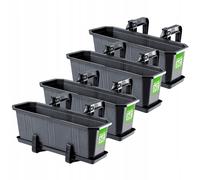 Fioriera KADAX, 40 cm, antracite, 4 pezzi