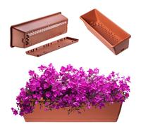 KADAX Fioriera 60 cm, in terracotta - Fioriera in plastica con sottovaso, resistente e facile da pulire, per fiori ed erbe all'aperto