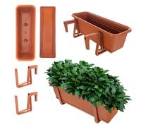 Fioriera KADAX con sottovaso con e supporti, terracotta, 50 cm