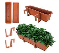 Fioriera KADAX con sottovaso con e supporti, terracotta, 60 cm