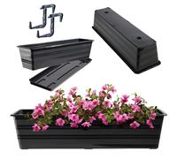 KADAX Fioriera da 60 cm, con sottovaso e 2 manici, colore antracite, in plastica, resistente alle intemperie, fioriera per fiori e erbe aromatiche