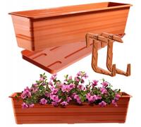Fioriera KADAX con sottovaso e 2 manici, terracotta, 60 cm
