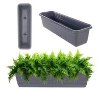 KADAX Fioriera da balcone, in plastica, resistente alle intemperie, per la coltivazione di fiori, erbe e piante (antracite, 60 cm), K9976