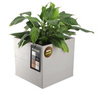 Fioriera KADAX in plastica, con ruote, effetto cemento